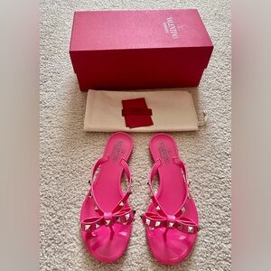 Valentino Garavani Rockstud Jelly Sandals, Size 37